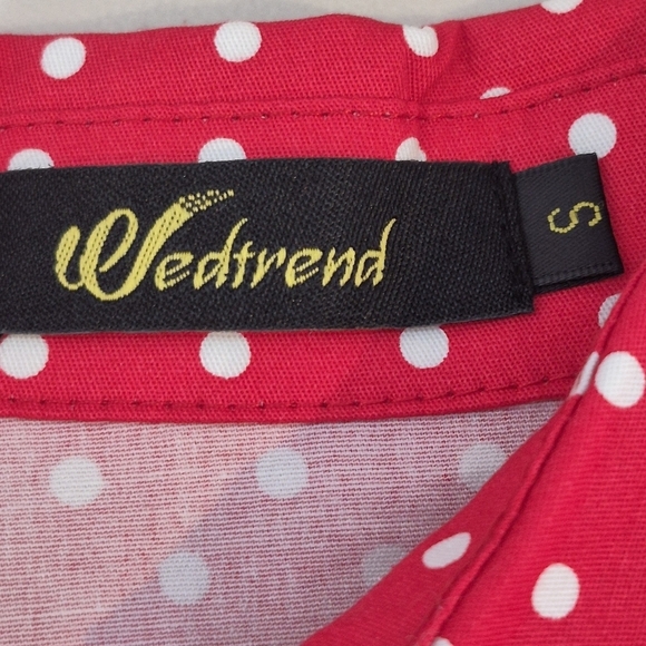 Wedtrend 1950's Style Red/White Polka-Dot Fit & Flare Midi Dress - Size S (US 2) - Picture 11 of 13